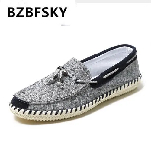 

2018 Men's Vulcanize Casual Canvas Slip-on Loafers Espadrilles Cross Pattern Adjustable Flat Driving Footwear Summer Shoes