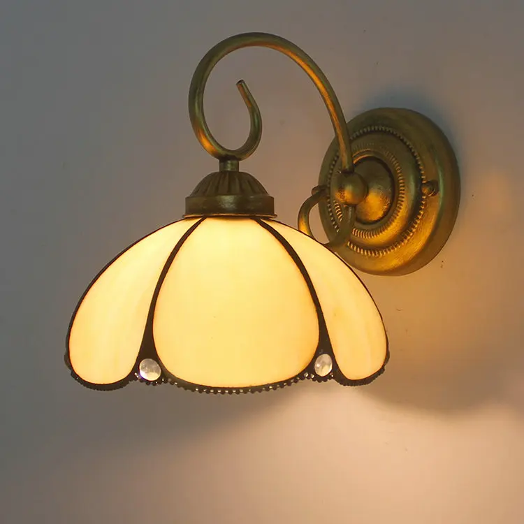 Средиземноморский мозаика Стиль светодиодный комнатная настенная лампа для домашнего освещения пятнистости стеклянный фонарь Ванная