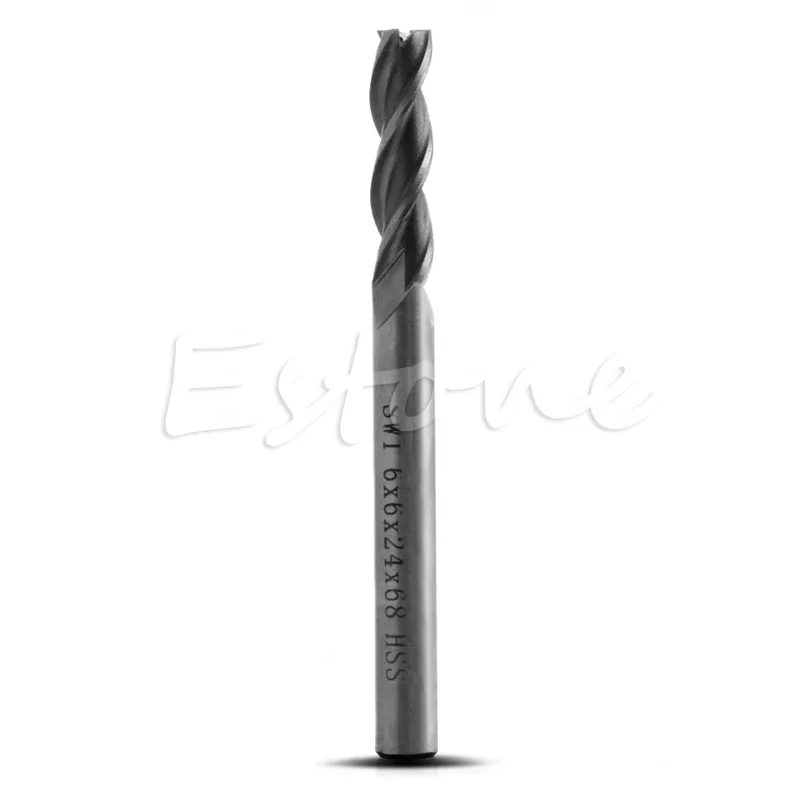 

3 Flute 6*6*24*68mm HSS & Aluminium Extra Long End Mill Cutter CNC Bit Extended