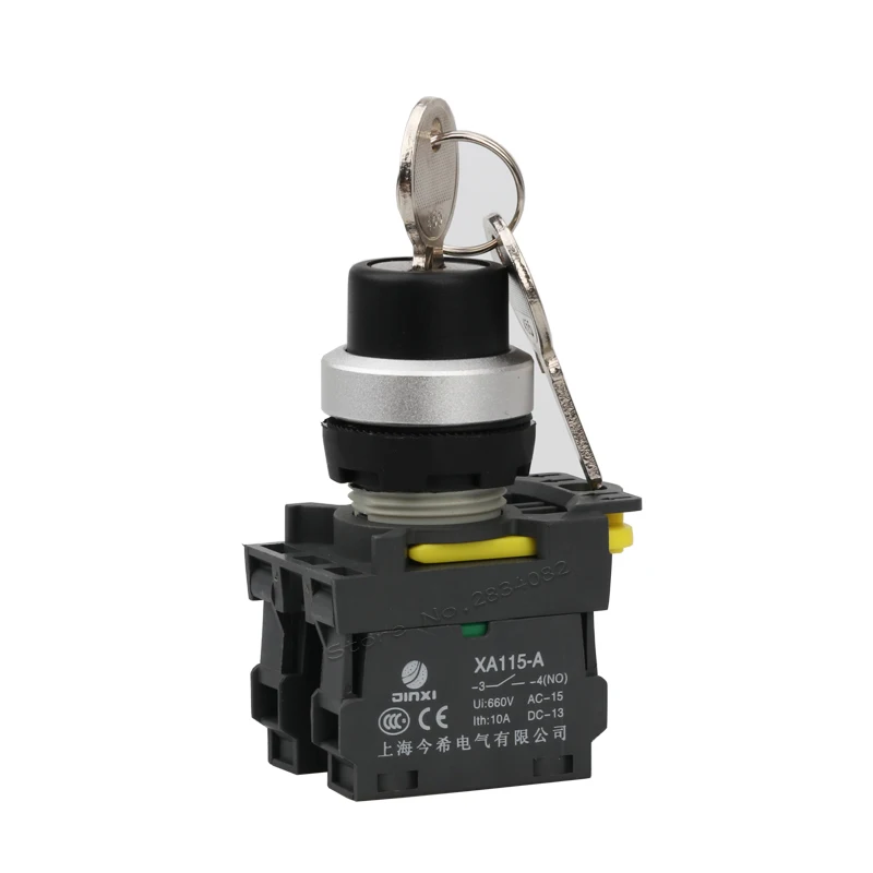 Momentary key lock push button switch 2NO spring return switch XA115 A2