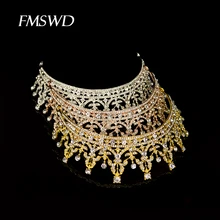 Роскошная винтажная с кристаллами хрусталя королевская Серебряная розовая Золотая свадебная корона свадебная тиара украшение на голову аксессуары для волос