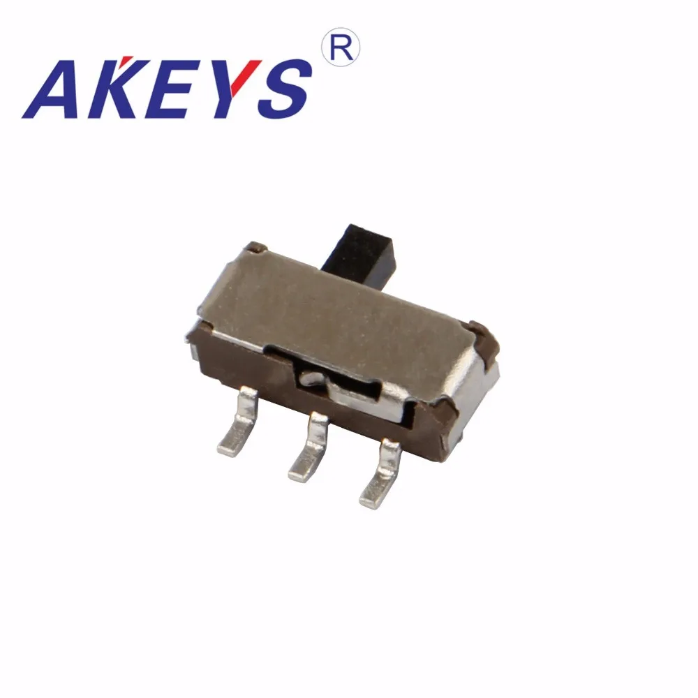 

30PCS MSK-22D14 MINI slide switch 2P2T DPDT SMD SMT 3 pin side slide with fixed pin with column MSK-22D18G2-T
