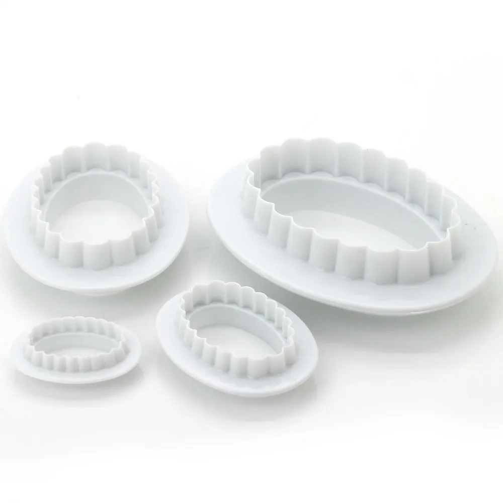 4Pcs/Set Oval Fondant Cake Decorating Sugarcraft Baking Cookie Cutters