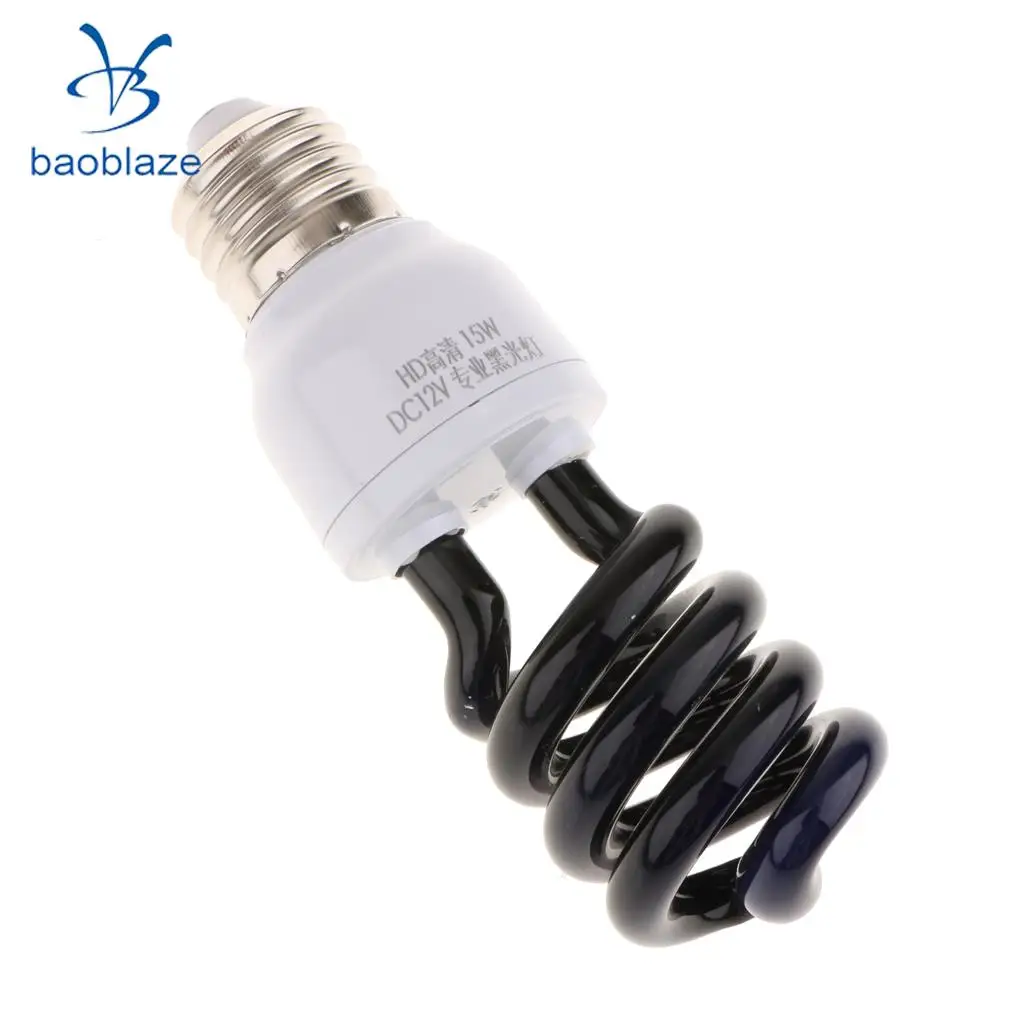 Baoblaze 12V UV Blacklight Fluorescent Glowing Bulb CFL Light Bulb Party Effect Lamp E27