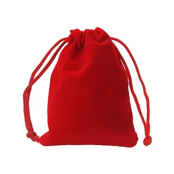 

1pc/bag 8*10cm Bags Jewelry Pouches Red Velvet Drawstring Pouch Bag