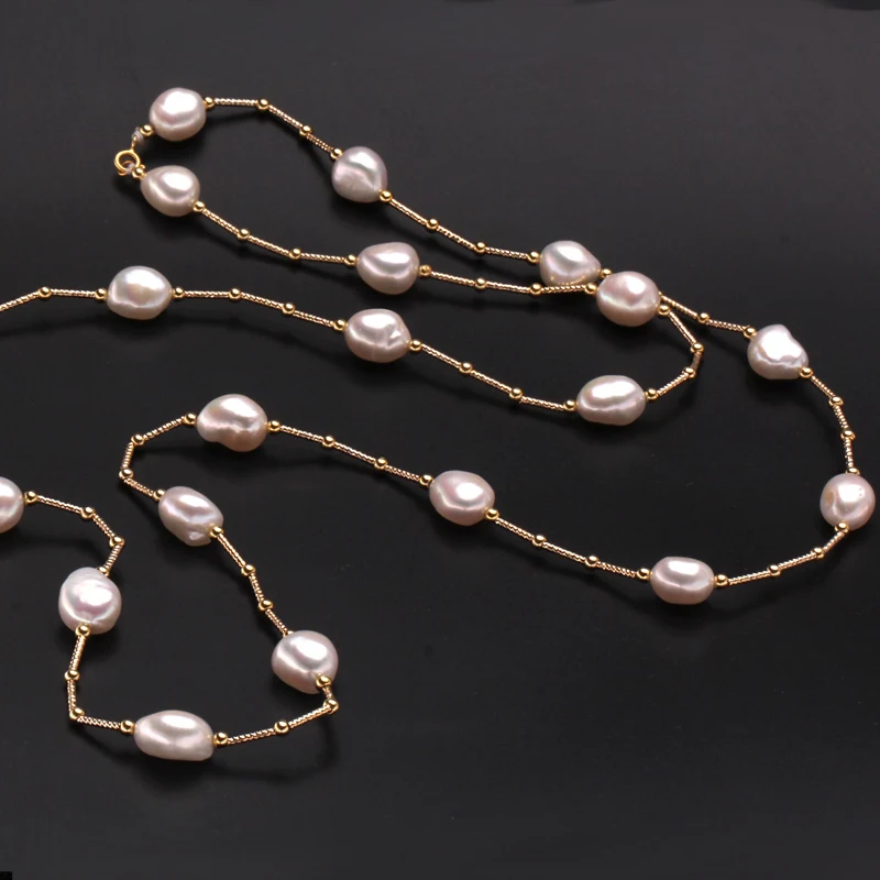 Ожерелье женское длинное из натурального пресноводного жемчуга|jewelry long necklace|jewelry