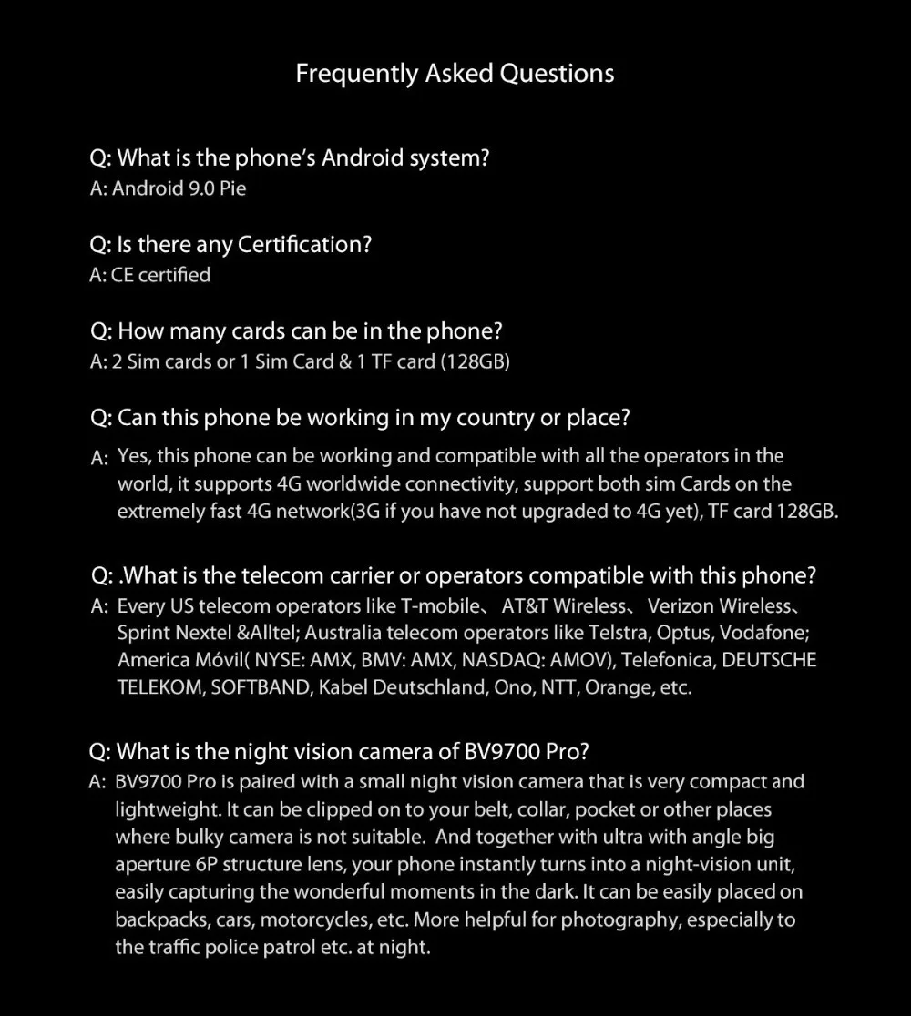 BLACKVIEW BV9700 PRO FAQ