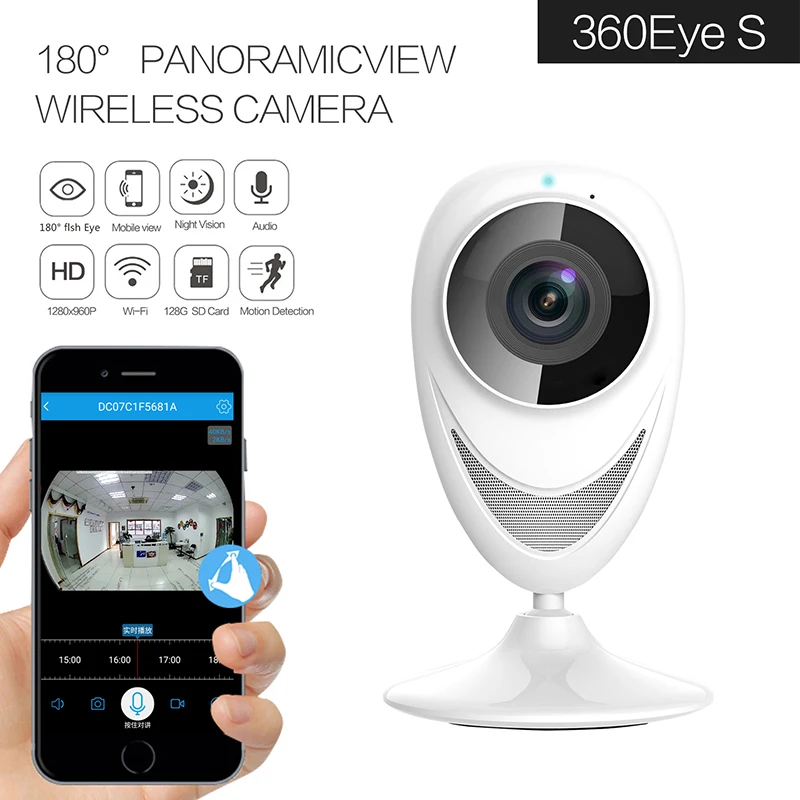 Wireless home wifi  Camera View angle 180 Mini Wifi IP camera 960P Wireless CCTV Camera Two