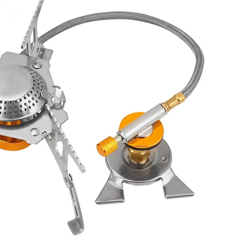 Silver Outdoor Gas Stove Camping Stove Long Flat Gas Tank Conversion
