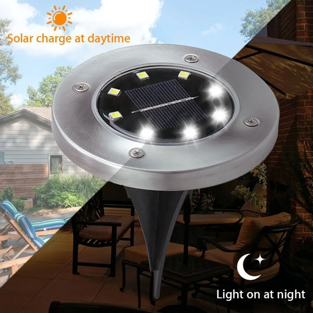 Caminho ao ar Led de Energia Luz à Terra Pacote Solar Caminho Luzes 8 Enterrado Lâmpada Livre Jardim Decking Lâmpadas Subterrâneas 12 5 Lâmpadas solares
