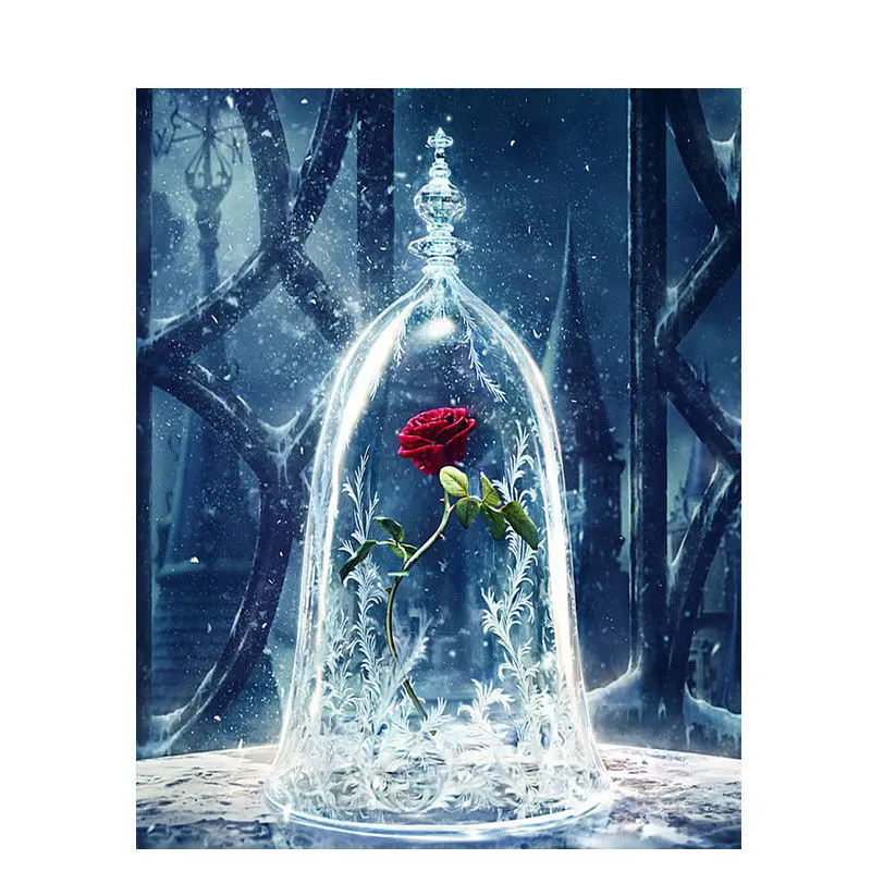 Oil Painting Canvas Red Rose Love Art Wall Decor