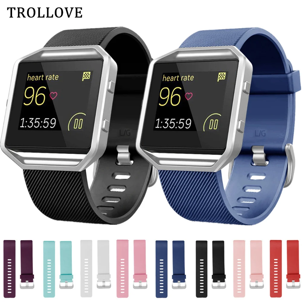 Siliconen Horlogeband voor Fitbit blaze Zachte Rubber Sport Vervanging