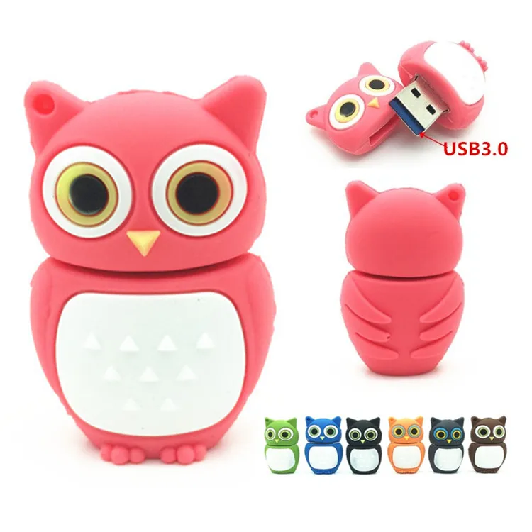 USB-накопитель мультяшный 64 ГБ 32 16 8 4 Гб ручка-сова usb 2 0 флеш-карта 128 Мб U-диск |