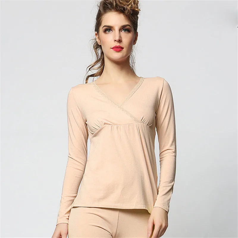 Pregnant Thermal Long Johns Maternity Clothing Set Autumn Spring Winter Modal  Breast Feeding Pregnancy Women Underwear (2)
