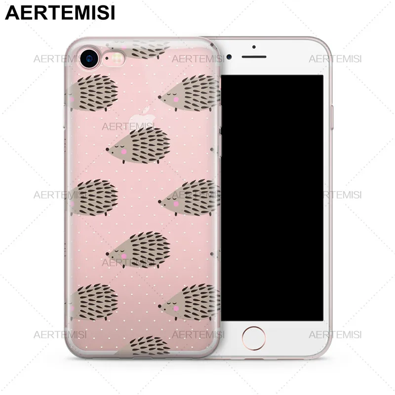 

Aertemisi Phone Cases Hedgehog Transparent Crystal Clear Soft TPU Case Cover for iPhone 5 5s SE 6 6s 7 7s 8 Plus