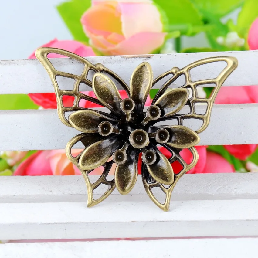 

Free shipping-20Pcs Antique Bronze Filigree Butterfly Embellishment Metal Crafts Gift Decoration DIY Findings 4.5x3.5cm