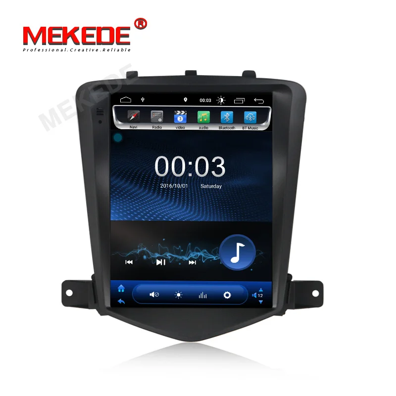 Best MEKEDE Tesla Style Android 8.1 Car Radio GPS Navigation DVD Player Stereo Headunit for Chevrolet Cruze 2008-2011 2G RAM 16G ROM 1