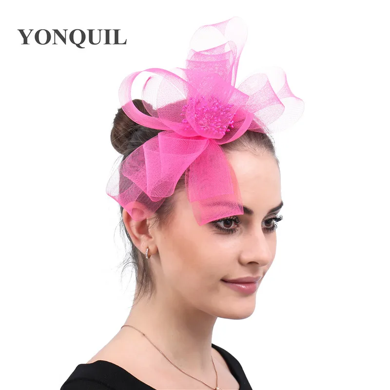 Hot Pink Fascinator Hair Clips 