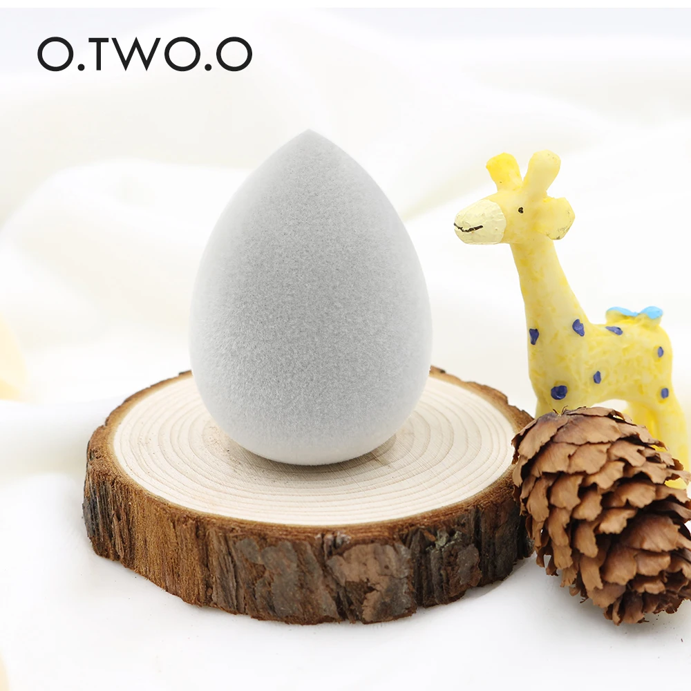 

O.TWO.O Grey flocking droplet powder puff, stereo powder puff, dry and wet makeup egg bag