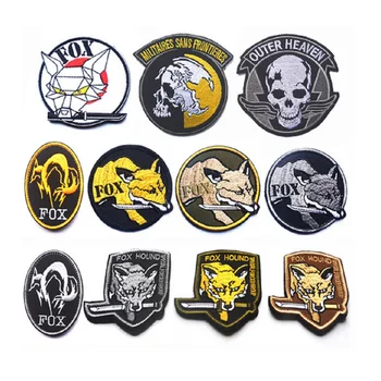 

3D Embroidery armband Loop And Hook MGS Metal Gear Solid Fox Hound patches Army without borders Armband Badge