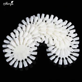 

Monja 10Pc Nail Art Round Wheel Practice Display False Nail UV Gel Polish Tips Coloring Training Showing Shelf Manicure Tool