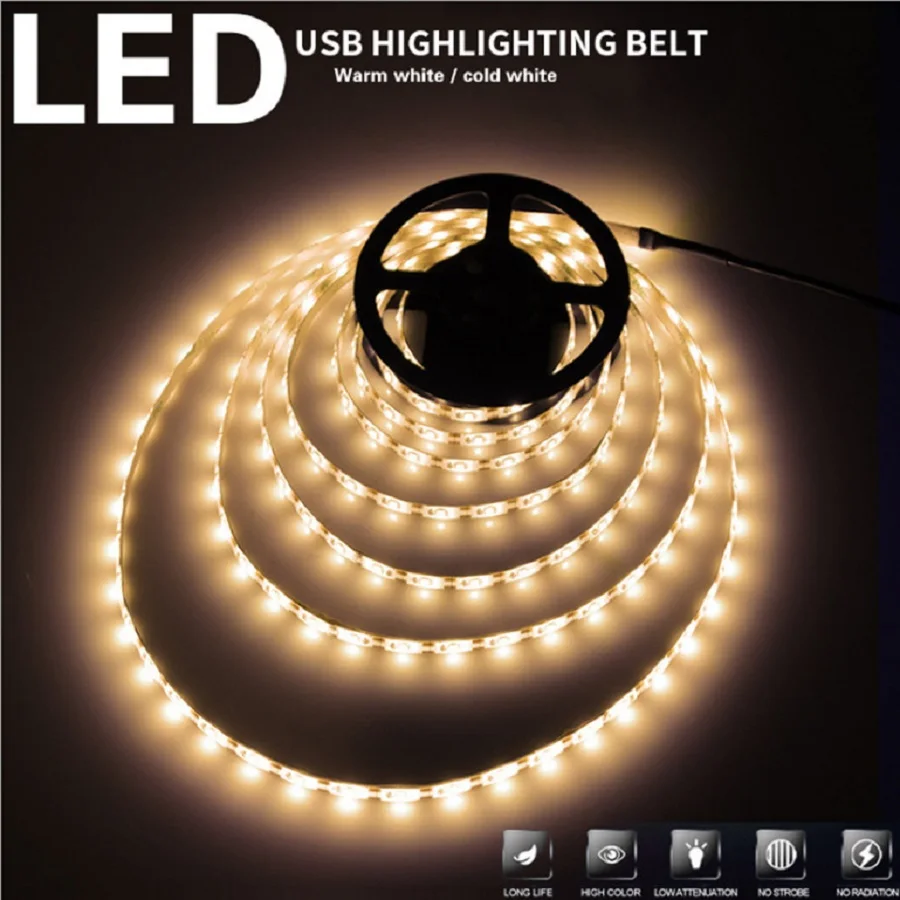 

USB LED Strip Light TV Background Light SMD2835 5V Flexible Diode Light Bar Waterproof Light Bar