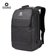 OZUKO, многофункциональный мужской рюкзак, usb зарядка, мужской 15,6 дюймовый рюкзак для ноутбука, большая вместительность, деловая дорожная сумка, водоотталкивающая