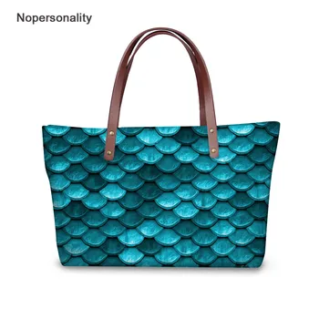 

Nopersonality 3D Mermaid Scales Print Women Handbag Tote Bag Ladies Hand Bags and Wallets Personality Neoprene Bolsa Feminina