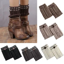 1 пара Женские зимние носки под сапожки пшеничная точечная линия гетры пуговицы вязаные носки 16,5 см 5 цветов