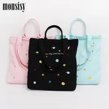 Monsisy холщовая женская сумка для покупок продуктовая сумка на плечо модная сумка Univers/Cherry Blossom сумка женская эко складная сумка