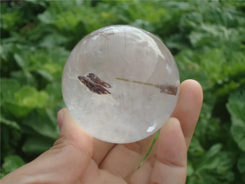 

260gram natural transparent white tourmaline rainbow quartz crystal sphere ball