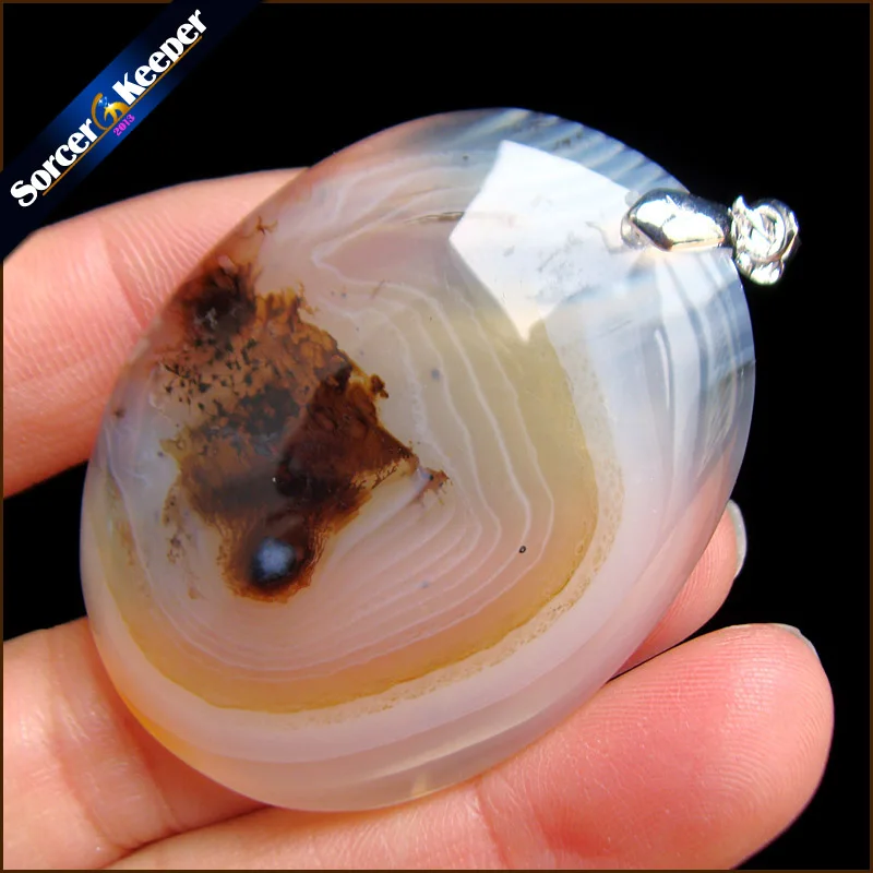 

Real Natural Dendritic Moss Agates Polished Water Drop Crystal Slice Brazil Healing Reiki Stone Mineral Pendant Necklace RS673