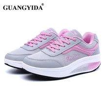 Обувь на платформе, увеличивающая рост; женские кроссовки; прогулочная обувь для женщин; обувь на танкетке с полукруглой подошвой; дышащая обувь; ST42