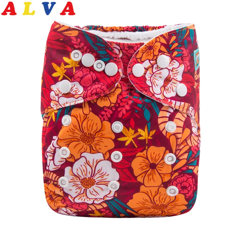 

ALVABABY Cloth Diaper 1pc New Arrival Reusable Cloth Diapers Baby Washable Cloth Nappy with 1pc Microfiber Insert