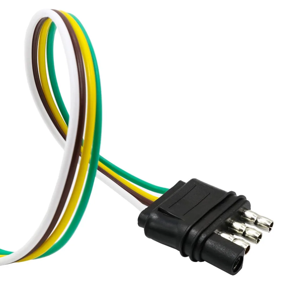 TIROL 4 Way Flat Trailer Wire Harness Extension Connector Plug with 36 inch Cable Length End Connector T24509b-in Trailer Couplings & Accessories from ...