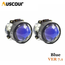 VER 7.1 blue coating Bi xenon hid Projector lens LHD retrofit modify Diy Headlamp H1 H4 H7 car motorcycle assembly kit