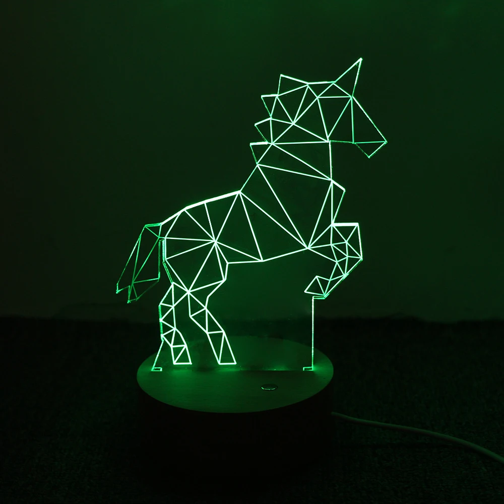 Светильник Единорог 3D LED креативные подарки спальня исследование атмосфера
