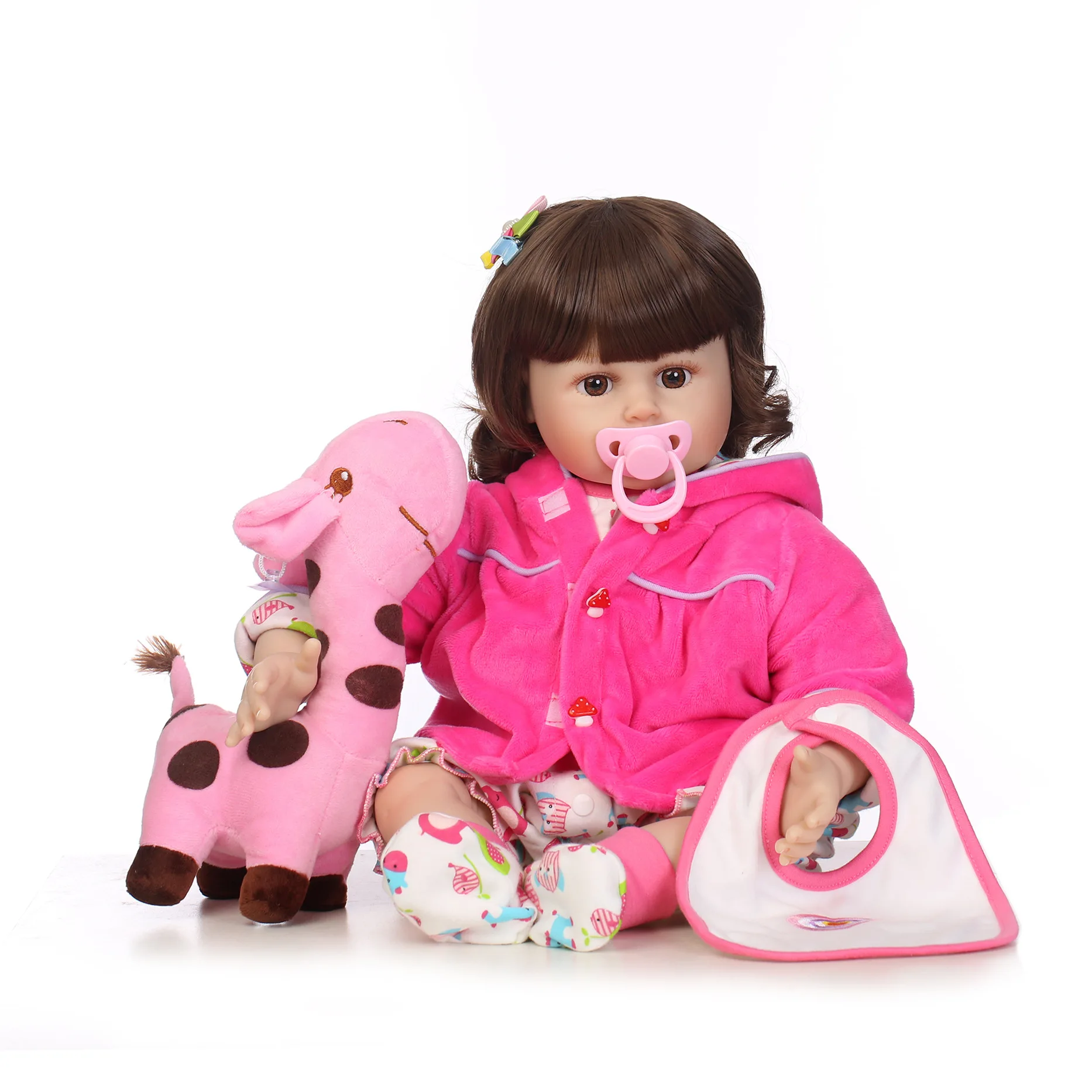 

Real 48CM Full Body SIlicone Girl Reborn Babies Doll Lifelike Newborn Princess Bebe Girl Doll Toys Playmate for Children