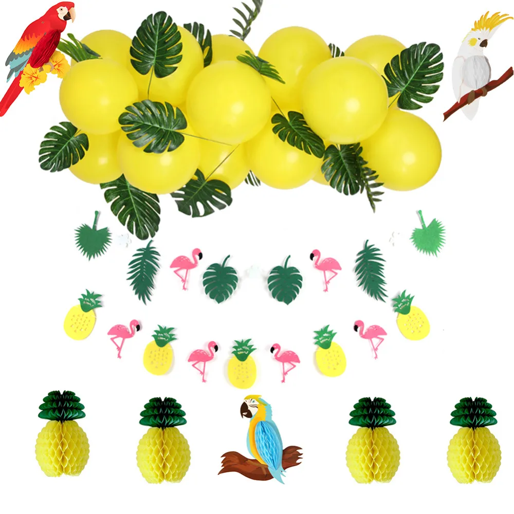8pc Summer Party Decoration Set Balloon Monstera L...