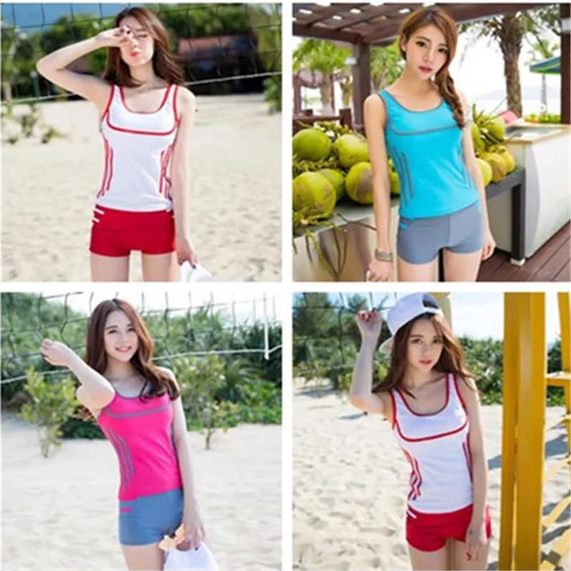 2017 new Korean swimwear small chest gathers women's separate
