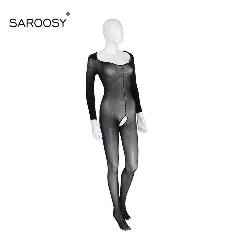 SAROOSY 2018 New Sexy Sheer Bodystocking for Women Open Bra Mesh Underwear Open Crotch Cut Out Soft Sexy Lingerie