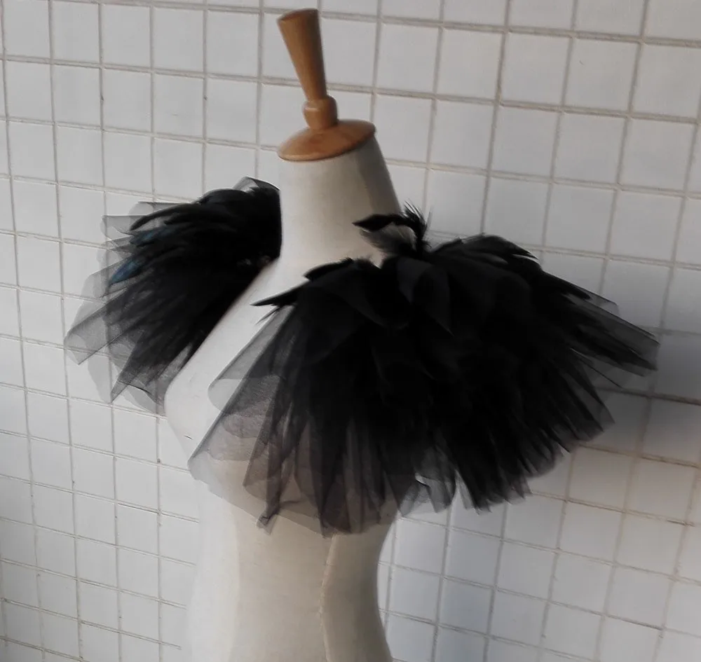 FSP16001M-22cm-long-tulle-epaulette-black-5