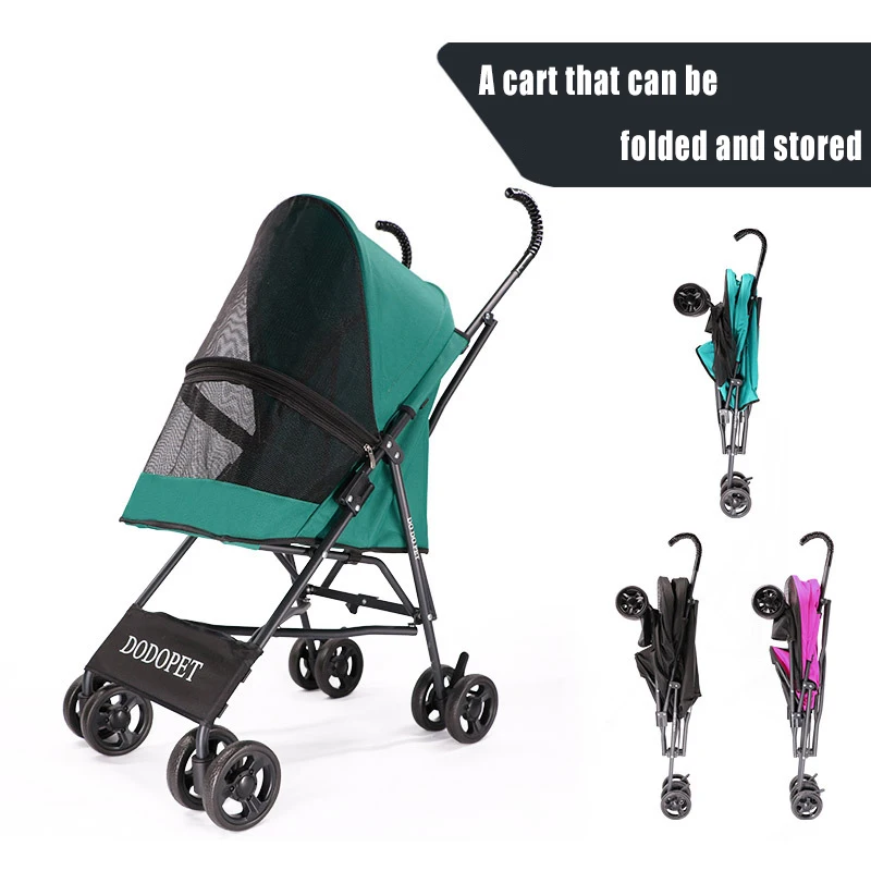

Pet Stroller Dog Cat Puppy Jogger Pushchair Travel Carrier Pram Buggy Multicolor Oxford Cloth Steel Pipe High-intensity 4 Wheels
