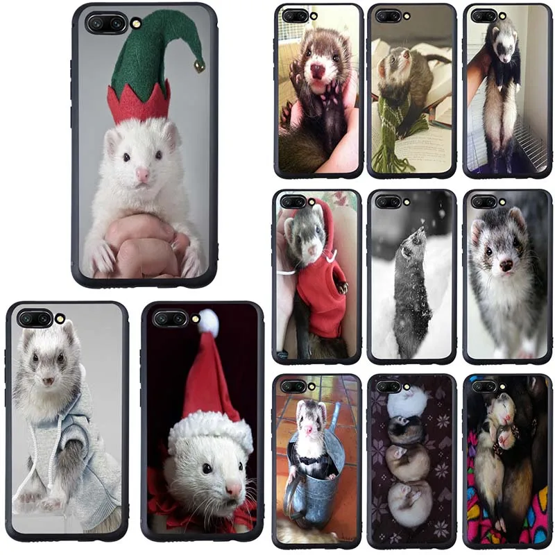 

Cute Animal Ferret Soft TPU Silicon Phone Case for Huawei P8 P10 P20 P30 Mate 10 20 Pro Honor 6A 7A 7X 8A 8X 8C 9 10 Lite Bags