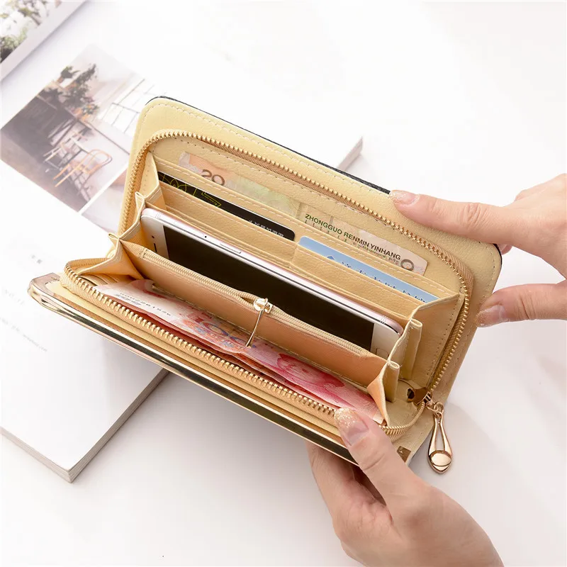 Women's wallet PU peacock-clutch Embroidery long wallet Clutch female with mobile pocket Card holder luxury wallets for women Women's wallet PU peacock-clutch Embroidery long wallet Clutch female with mobile pocket Card holder luxury wallets for women