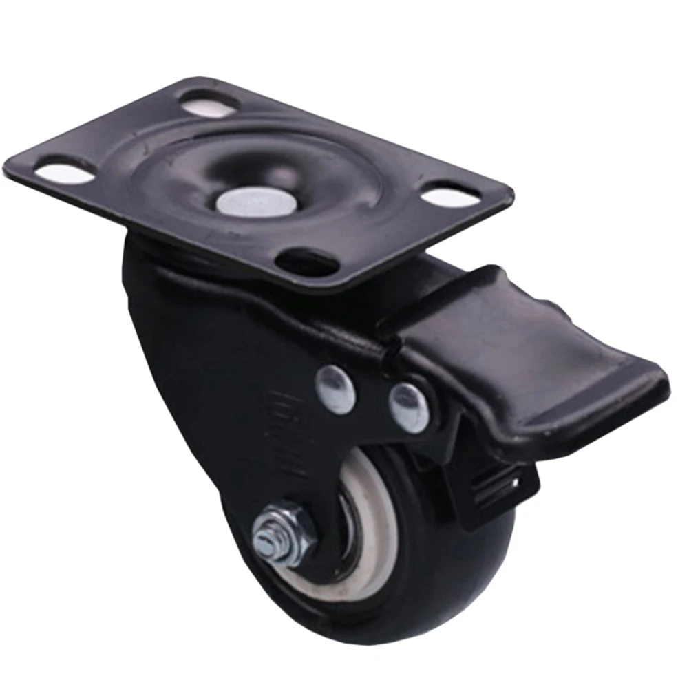 

Brake Casters Double Bearing Roller For Office Chairs Suitcase Polyurethane Home Use Silent Rubber Wheels Furniture Durable