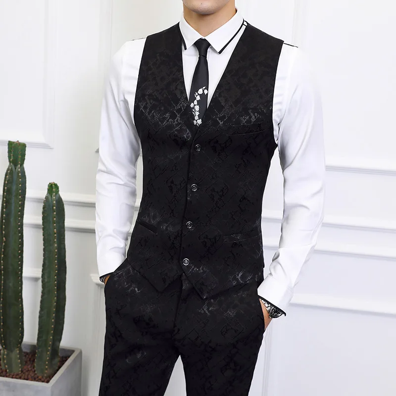 

Spring and autumn men vest waistcoat and pants Blue and black trousers vests Asia size S - XXXXXXL Men suit pant