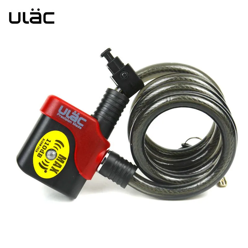 

Ulac Bike Lock Bicycle Electronic Alarm Lock Cycling 110Db Loud Cable Mtb Bicycle Anti-Theft Locks Road Bike Safe Wire Locks