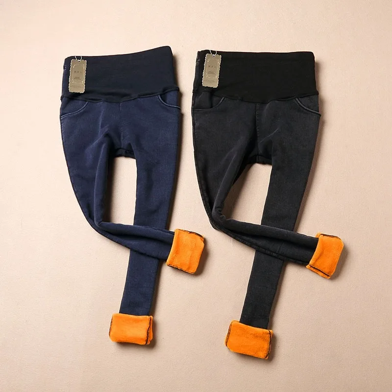M-3XL утепленные джинсы для беременных женщин; брюки для беременных; Одежда для беременных; зимние брюки для беременных размера плюс