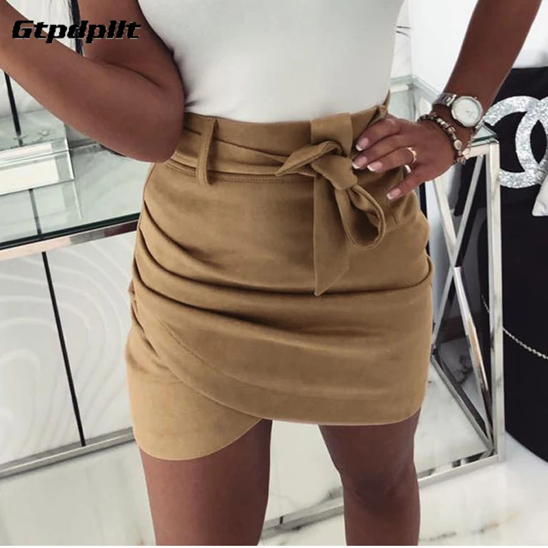 

Gtpdpllt Zipper criss-cross Sexy Mini skirt Empire pencil skirts womens Lace-up jupe femme Summer skirt faldas mujer moda 2019